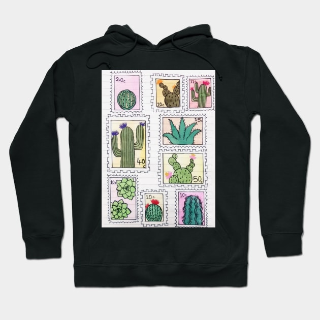 Cactus stamps enlarged Hoodie by SanMade